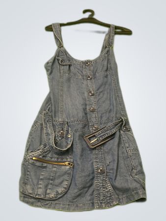 Unbranded Denim Overall Mini Dress