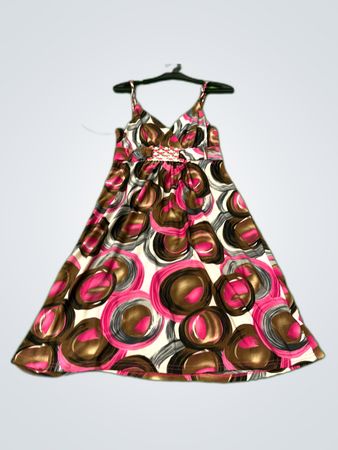 Meling Abstract Print Spaghetti Strap Mini Dress