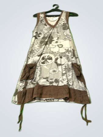 Brown and White Floral Dress