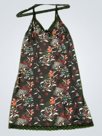 Floral Lace Trim Slip Dress