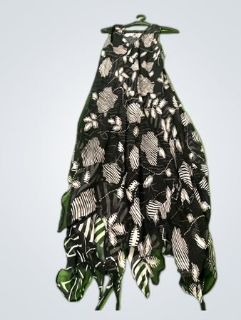 Unbranded Black and White Abstract Print Maxi Dress