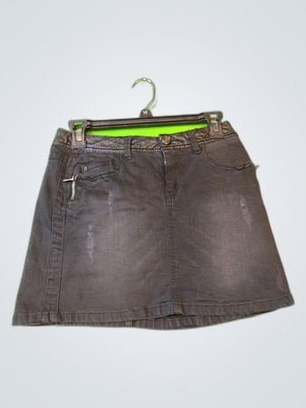 Promod Gray Denim Skirt