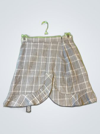 Zara Plaid Wrap Mini Skirt