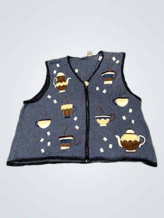 Christopher & Banks Coffee-Themed Vest