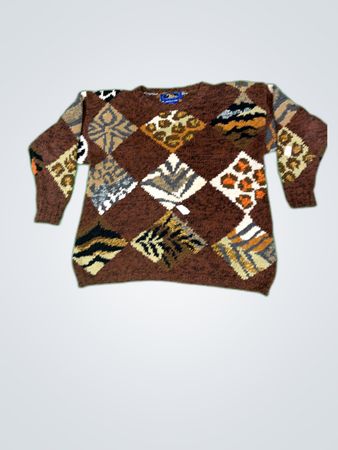 20 ANS by Maria Kim Animal Print Knit Sweater