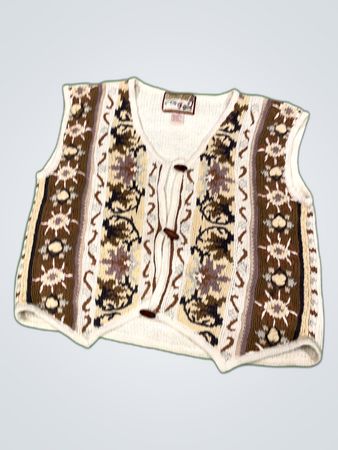 Crystal-Robe Patterned Knit Waistcoat