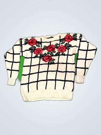 Birchfield Embroidered Rose Knit Sweater