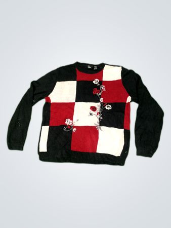 Ms. Lee Checkered Knit Sweater