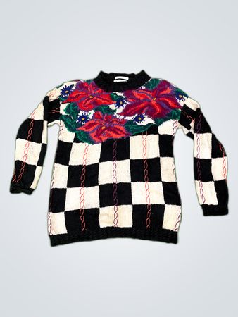 Hang Knitted Floral Sweater