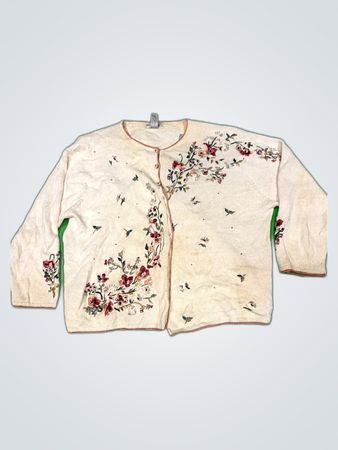 Dressbarn Floral Embroidered Cardigan