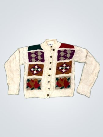 MY Wool Blend Patchwork Cardigan