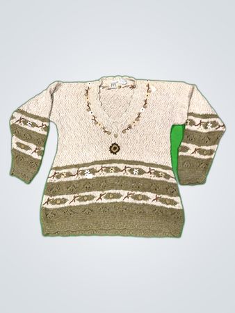 Ivy Hand Knit V-Neck Sweater