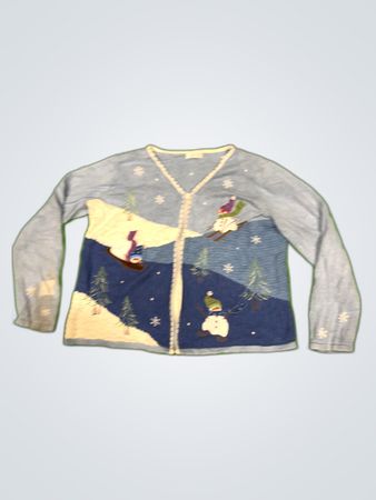 Christopher & Banks Blue Knit Cardigan