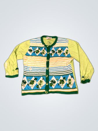 Green Patterned Cardigan