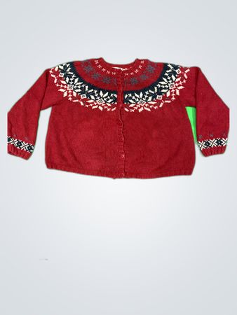 Eddie Bauer Red Nordic Knit Cardigan