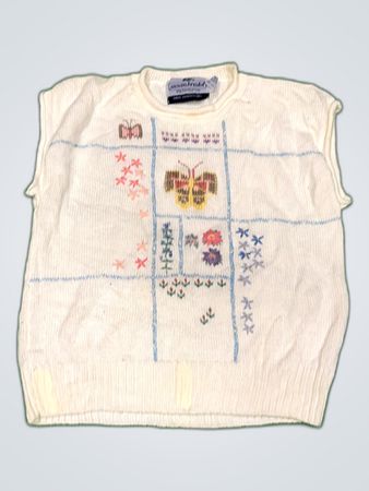 Susan Bristol Hand Embroidered Knit Vest