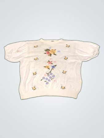 Alfred Dunner Floral Embroidered Knit Sweater