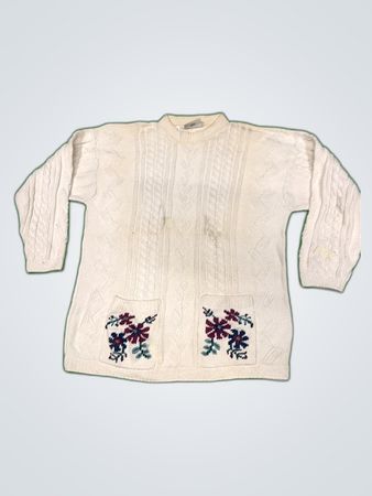 Northern Traditions Cream Cable Knit Sweater
