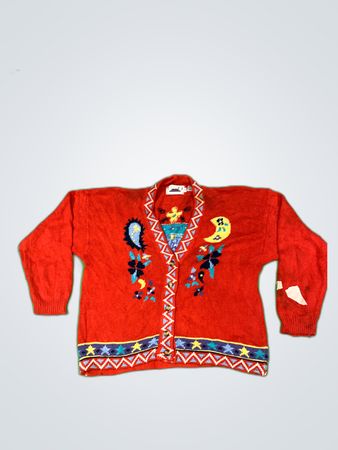 Divino Collection Embroidered Knit Cardigan