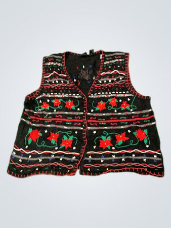 Erika Black Knitted Christmas Vest