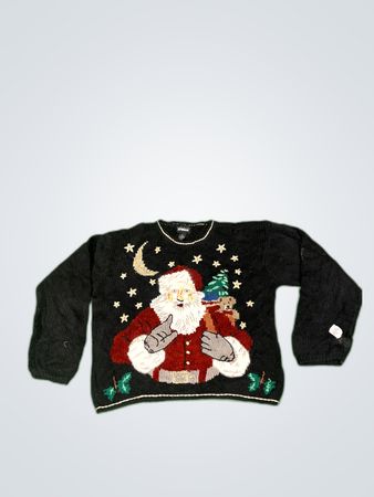 Dimensoes Outrinde Studio Black Knit Christmas Sweater
