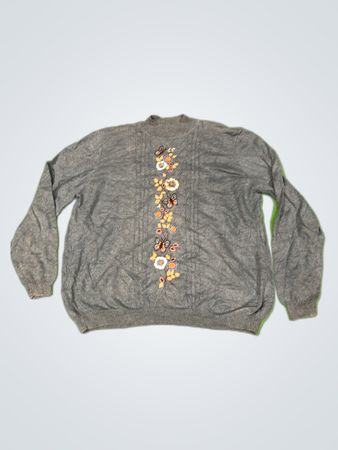 Alfred Dunner Embroidered Knit Sweater
