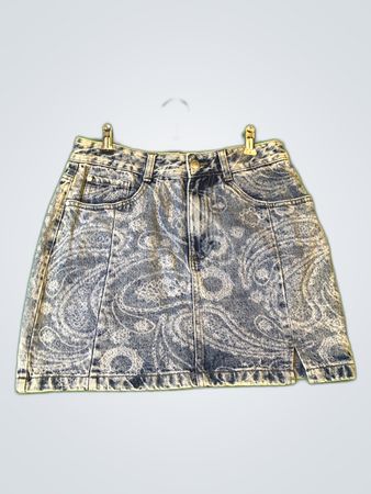 Laura Torelli Denim Paisley Skirt