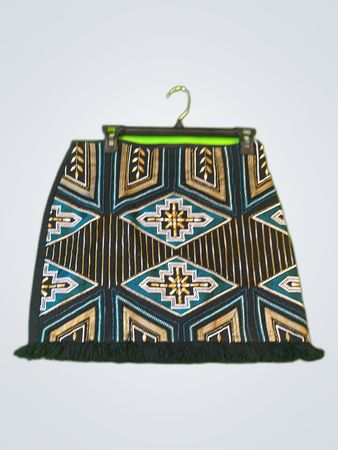 Embroidered Fringe Skirt