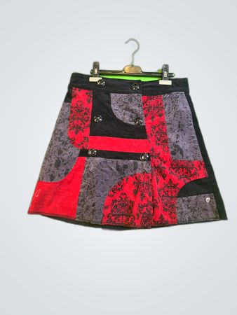 Fox Browns Patchwork Mini Skirt