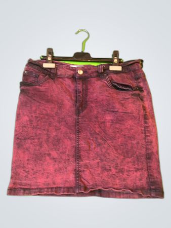 Janino Red Acid Wash Skirt