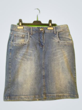 Blue Motion Denim Mini Skirt