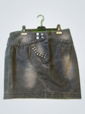 Denim Mini Skirt with Studs
