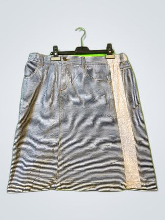 Striped Denim Mini Skirt