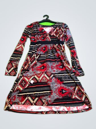 Miss Kittin Geometric Print Wrap Maxi Dress