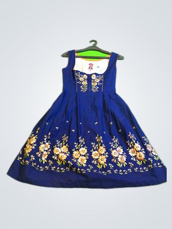 Salzburger Dirndl Blue Floral Embroidered Dress