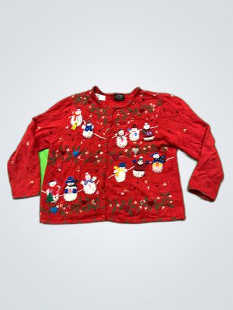 Designers Originals Red Holiday Cardigan Sweater