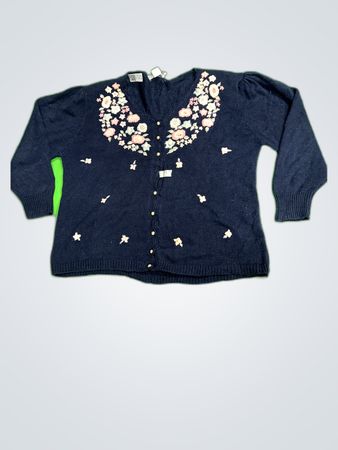 Marquise Plus Floral Embroidered Knit Cardigan