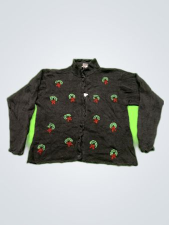 NJ Petites Black Knit Cardigan