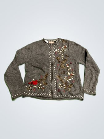 Croft & Barrow Embroidered Knit Cardigan