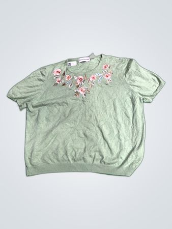 Alfred Dunner Floral Knit Sweater