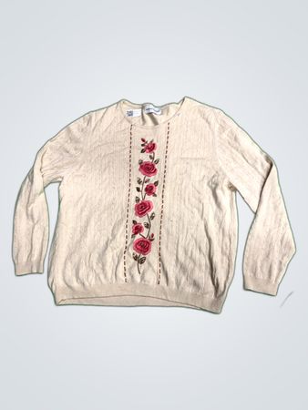 Alfred Dunner Embroidered Knit Sweater