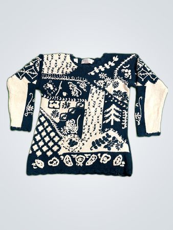 Petite Sophisticate Patterned Knit Sweater