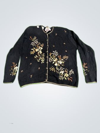 Tiara Embroidered Knit Cardigan