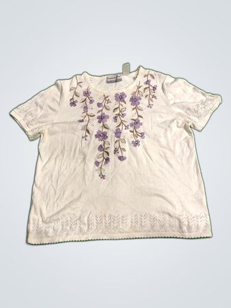 Alfred Dunner Floral Embroidered Blouse