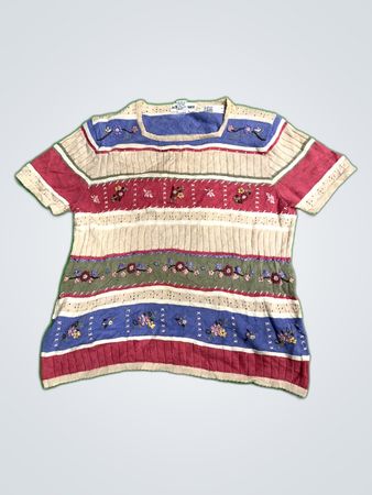 Alfred Dunner Embroidered Knit Sweater