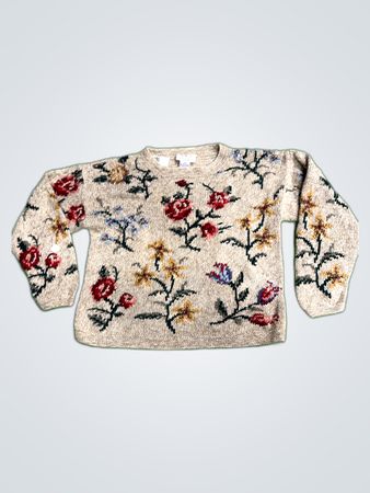 Talbots Embroidered Floral Sweater