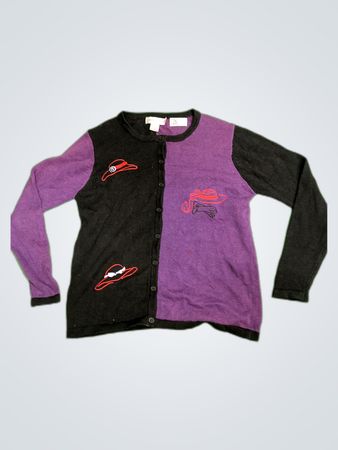 Compliments Purple and Black Cardigan