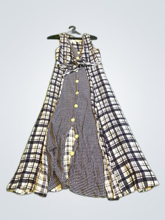 Hellline Checkered Button-Down Maxi Dress