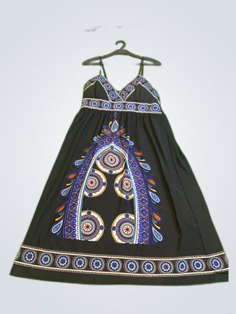 e-Woman Black Embroidered Maxi Dress