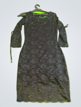 Guess Black Lace Off-Shoulder Dress